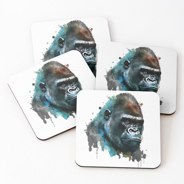Item preview, Mountain Gorilla Head Watercolor Art  designed and sold by Brockinator.