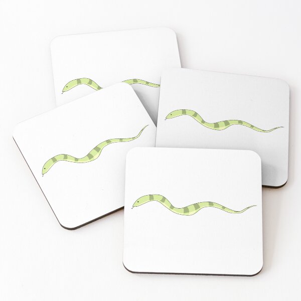 Item preview, Cute green snake with dark green stripes designed and sold by CreationsByBear.