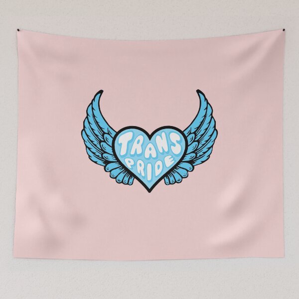 Item preview, Trans Pride Winged Heart Blue designed and sold by everything4eva.