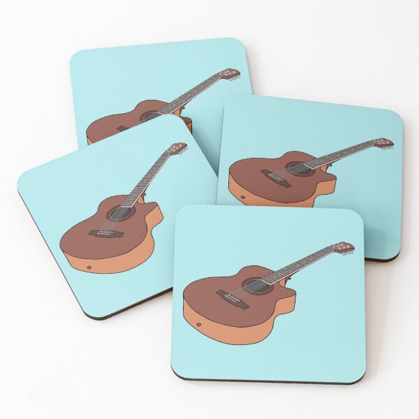 Item preview, Acoustic guitar cartoon illustration designed and sold by Misscartoon.