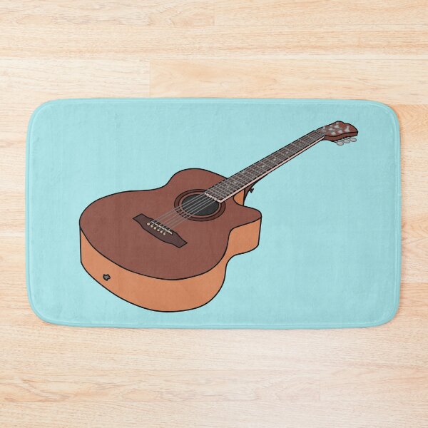 Item preview, Acoustic guitar cartoon illustration designed and sold by Misscartoon.