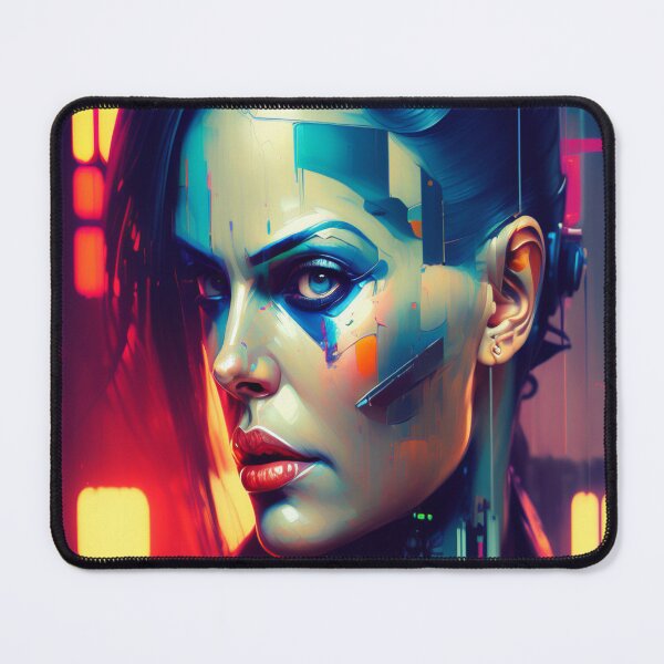 Item preview, Cyberpunk Futuristic Neon Girl designed and sold by MarRodG.