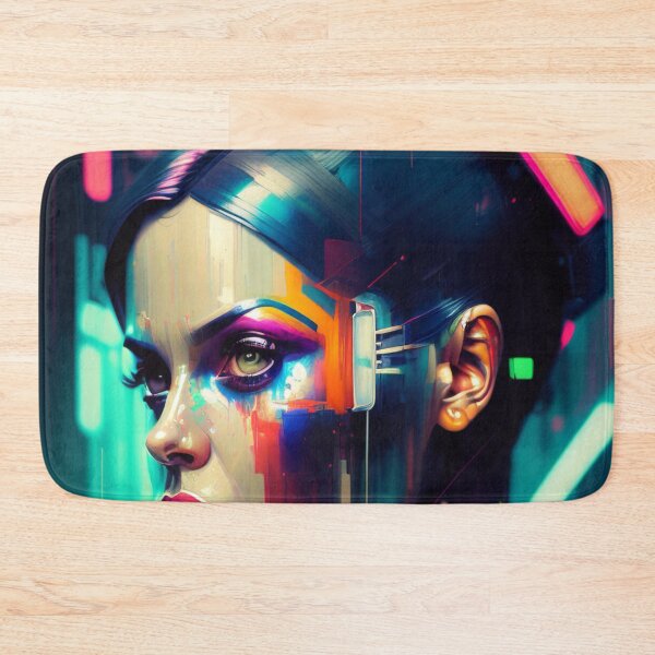 Item preview, Cyberpunk Futuristic Neon Girl designed and sold by MarRodG.