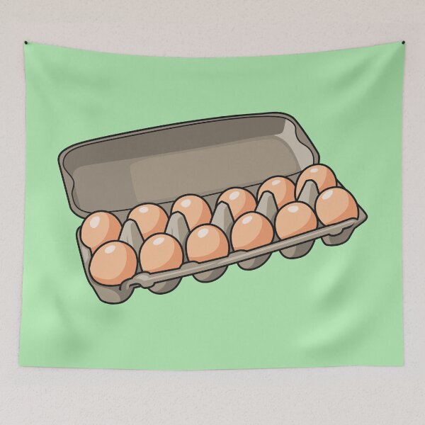 Item preview, Egg carton cartoon illustration designed and sold by Misscartoon.