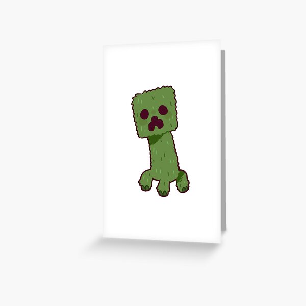 Creeper Face Pixel Art Build-On Greeting Card