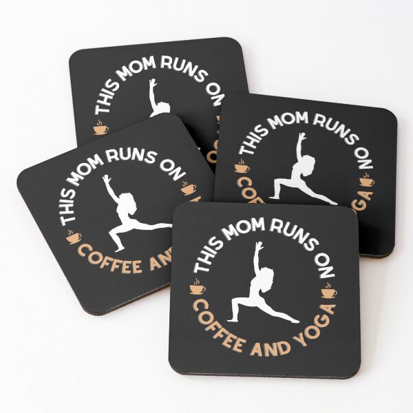 Item preview, This Mom Runs on Coffee and Yoga Fun and Funny Words designed and sold by barretp27.