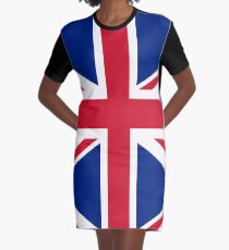 Union Jack, FULL COVER, British Flag, UK, United Kingdom, Pure & simple, 1:2 Graphic T-Shirt Dress
