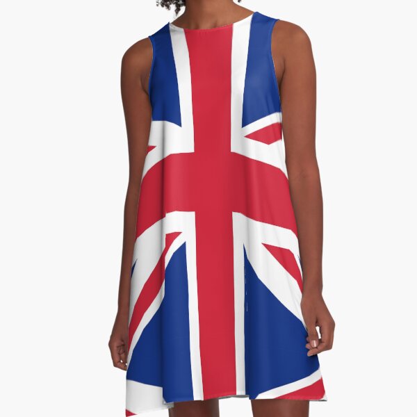 Union Jack. FULL COVER. British Flag. UK. United Kingdom. Pure & simple. 1:2. A-Line Dress
