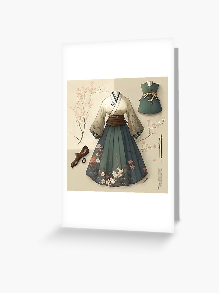 Korean Hanbok Card - Korean Traditional Clothes Shape Special Card