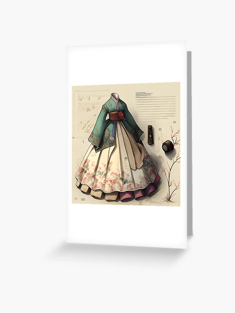 Korean Hanbok Card - Korean Traditional Clothes Shape Special Card