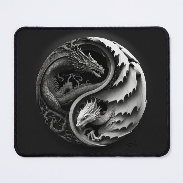 Item preview, Ying Yang Black and White Dragons designed and sold by DamagedNation.