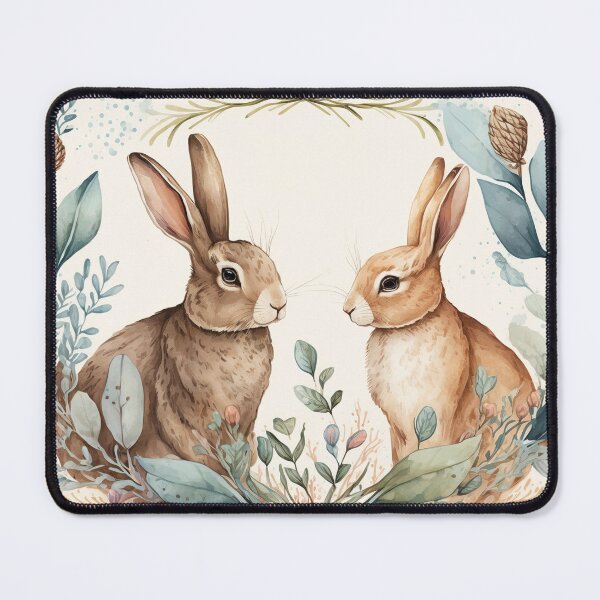 Item preview, a pair of cute rabbits in the leaves designed and sold by ezps.