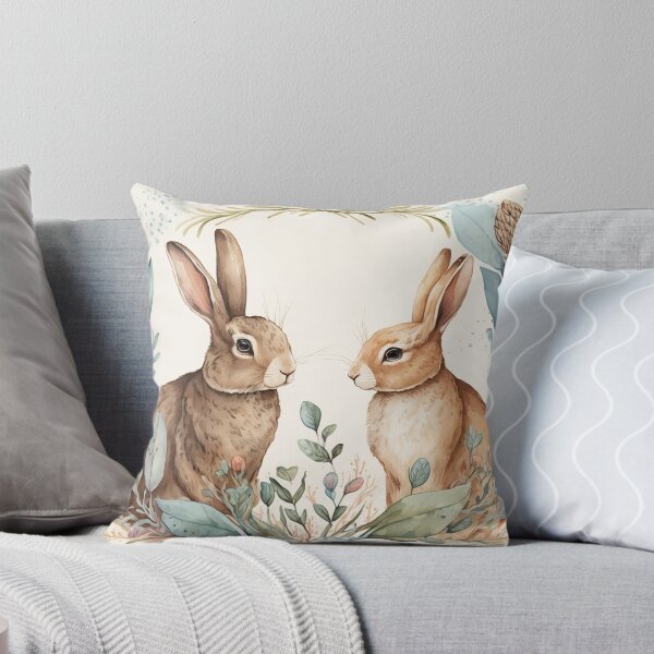 Item preview, a pair of cute rabbits in the leaves designed and sold by ezps.