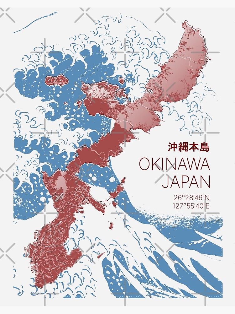 Okinawa Japan Map Vintage Japanese