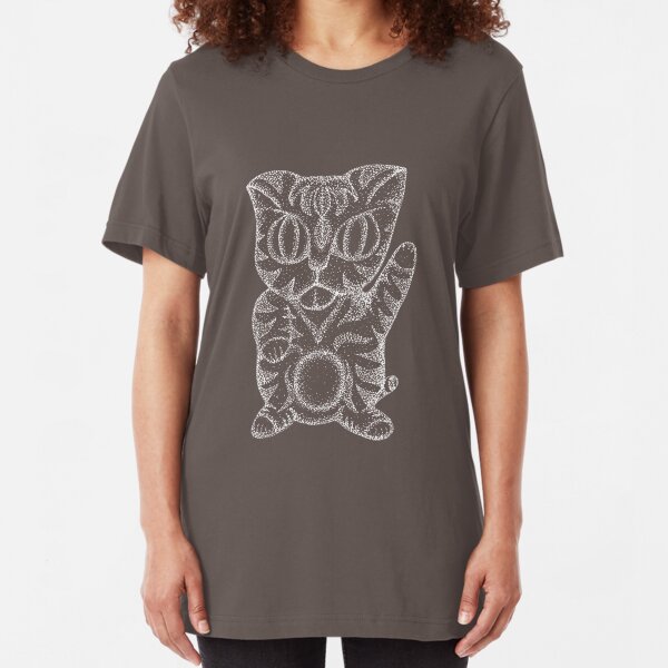 Kitty Cat - white Slim Fit T-Shirt