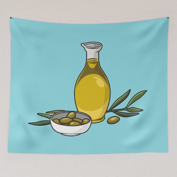 Item preview, Olive oil cartoon illustration designed and sold by Misscartoon.