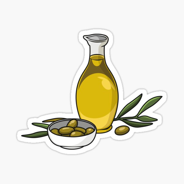 "Olive oil cartoon illustration" Sticker for Sale by Misscartoon