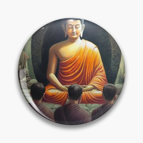Item preview, Peace & Tranquility Buddha Painting (Meditation Pose with Bhikku Monks) designed and sold by bharuarts.
