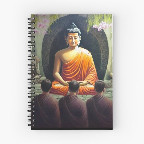 Item preview, Peace & Tranquility Buddha Painting (Meditation Pose with Bhikku Monks) designed and sold by bharuarts.