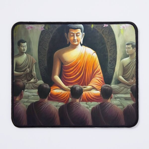 Item preview, Peace & Tranquility Buddha Painting (Meditation Pose with Bhikku Monks) designed and sold by bharuarts.