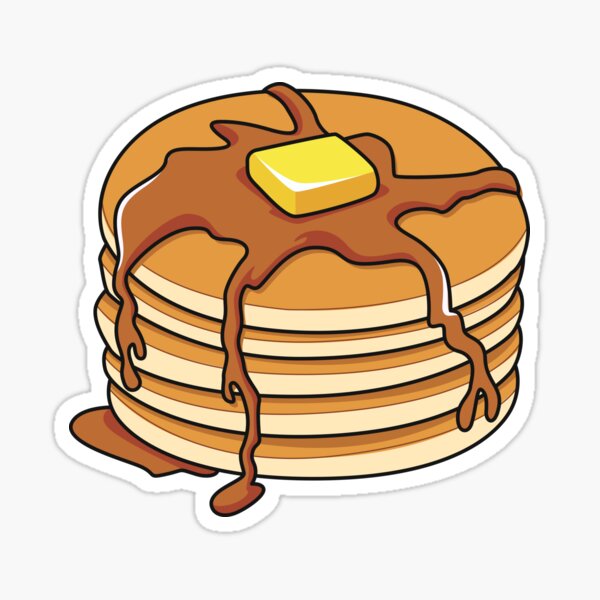 "Pancake cartoon illustration" Sticker for Sale by Misscartoon Redbubble
