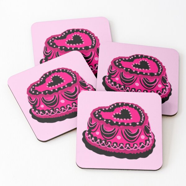Item preview, Pink and black heart cake designed and sold by hgrasel.