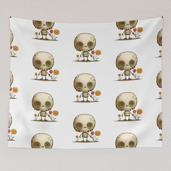 Item preview, cute skull and beautiful flowers designed and sold by iprogramyou34.