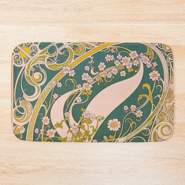 Item preview, Vintage Alphonse Mucha Art Nouveau Floral Whirl designed and sold by entwithanaxe.