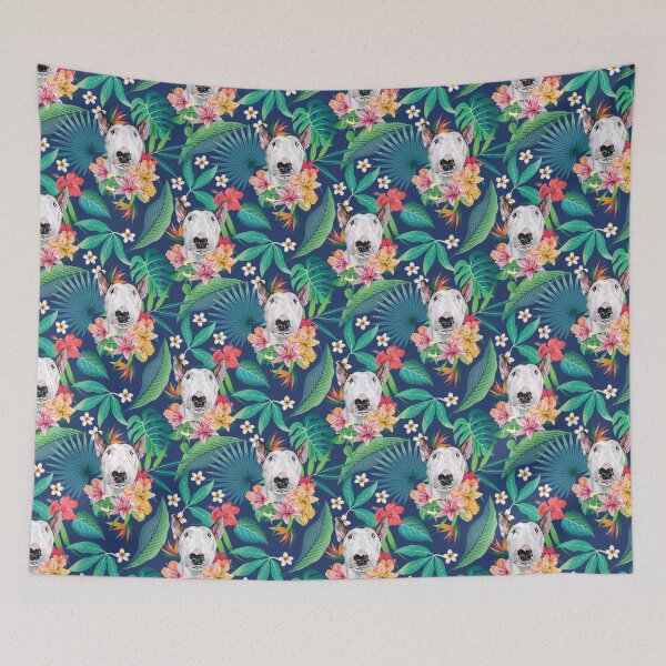 Item preview, Tropical White Bull Terrier 1 designed and sold by lulupetart.