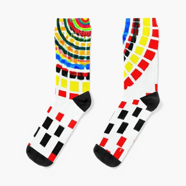 Magic hypnotizing concentric circles creating a sensation of rotation, flight and expansion of consciousness Socks
