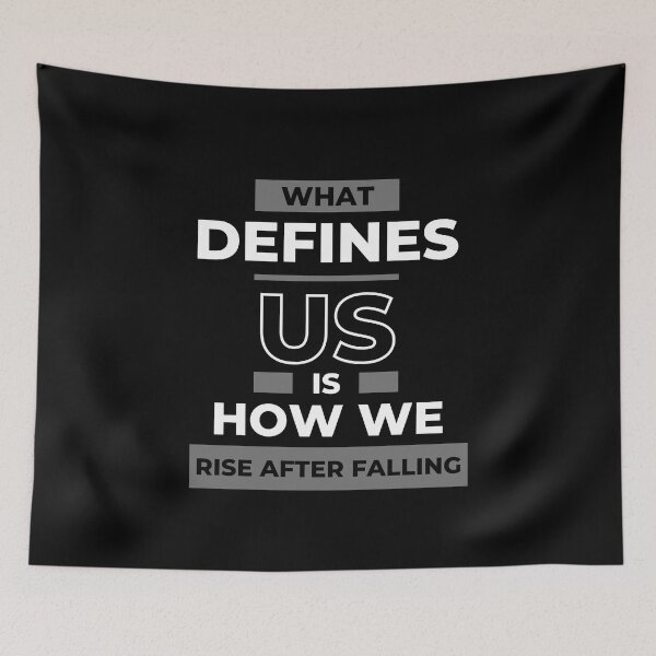 Item preview, What Defines Us Is How We Rise After Falling, Work Workout Gym Hussle Motivation Art Design designed and sold by barretp27.