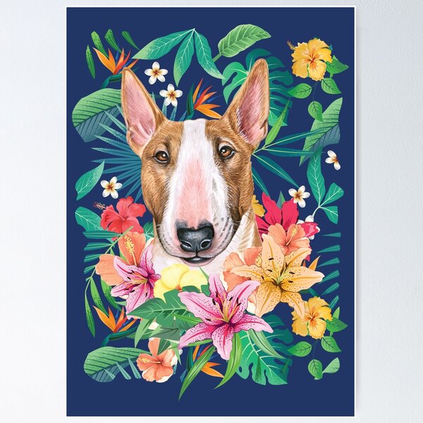 Item preview, Tropical White and Tan Bull Terrier designed and sold by lulupetart.