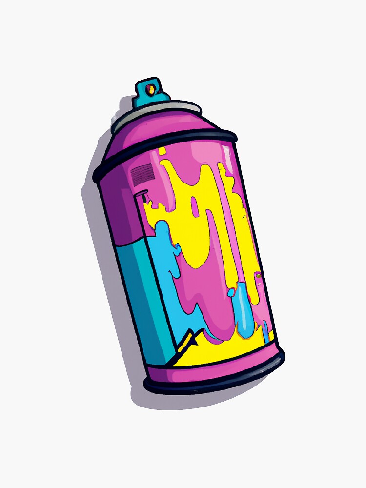 Pink Spray Paint Can Sticker for Sale by TechGrad21