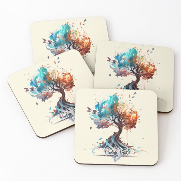 Item preview, Orange and Turquoise Floating Tree designed and sold by Mythic-Dream.