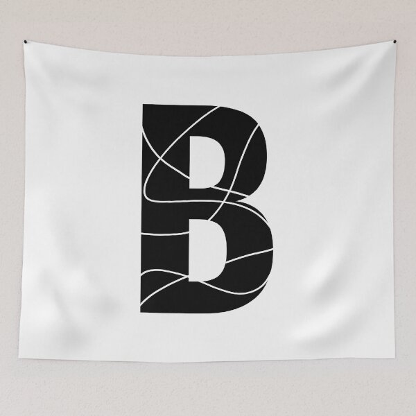Item preview, B alphabet black color stylish Monogram - letter B / initial B designed and sold by stayartsy07.