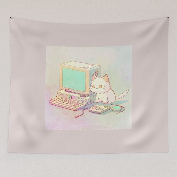 Item preview, Cyberpunk Kitten - Rainbow Tie Dye Pop Art - Watercolor designed and sold by MAIMIAM.