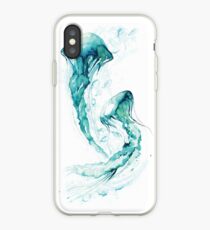 Inky Jellyfish watercolour Painting iPhone Case