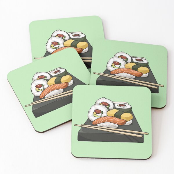 Item preview, Sushi cartoon illustration designed and sold by Misscartoon.