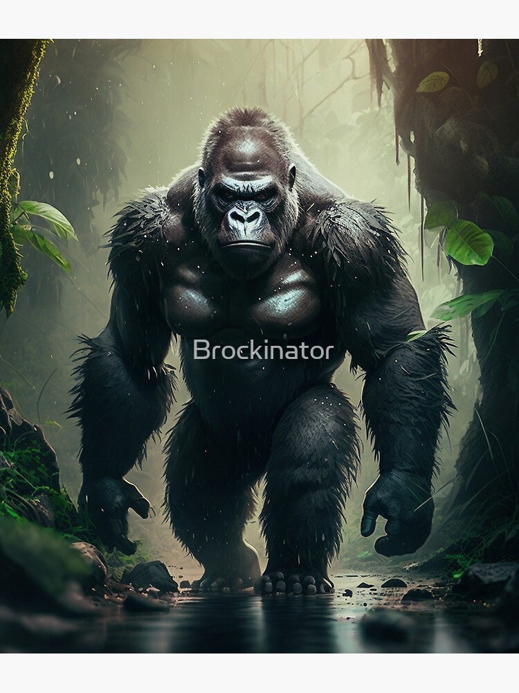 Mountain Gorilla in the Poster Sale Jungle | for Wild by Redbubble Brockinator 