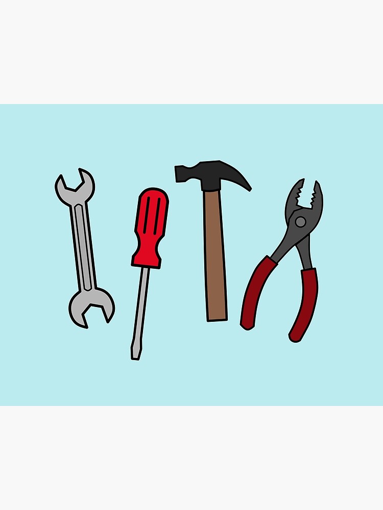 Carpentry tools cartoon illustration carpentry-tools-cartoon-illustration-art-board-print-for-sale-by-misscartoon-redbubble