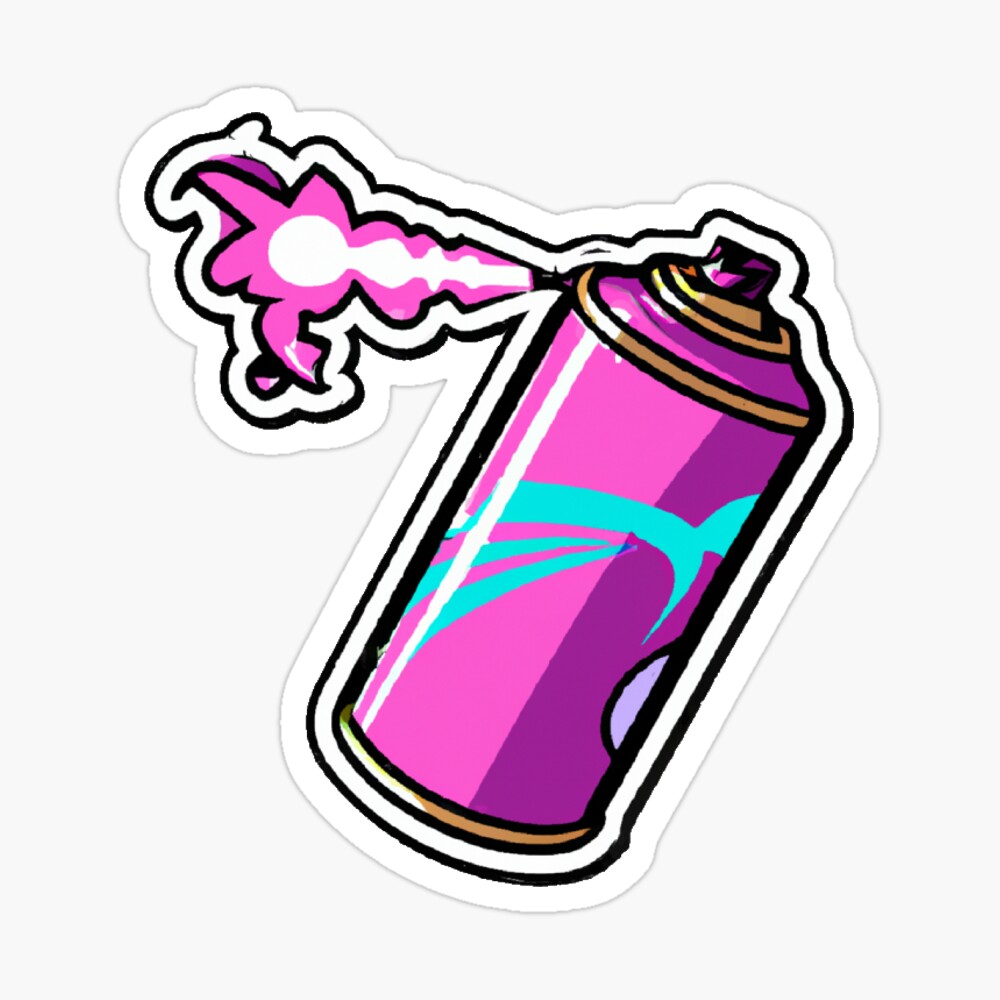 Pink Spray Paint Can Sticker for Sale by TechGrad21