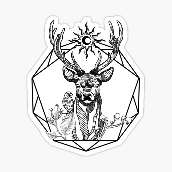 Geometric deer head tattoo - Tattoogrid.net