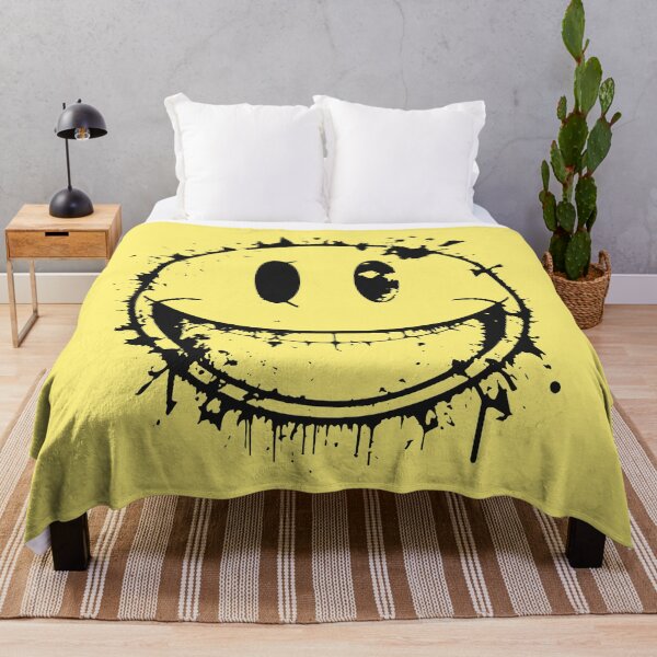 Item preview, Black lined smile face with paint splashes designed and sold by Jarmo Piironen.