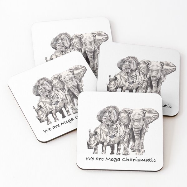 Item preview, Charismatic threatened mega fauna in ink designed and sold by WonderWildSG.