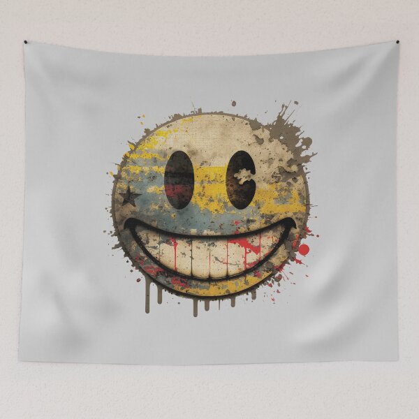 Item preview, Grunge Smiling Face Emoji designed and sold by Jarmo Piironen.