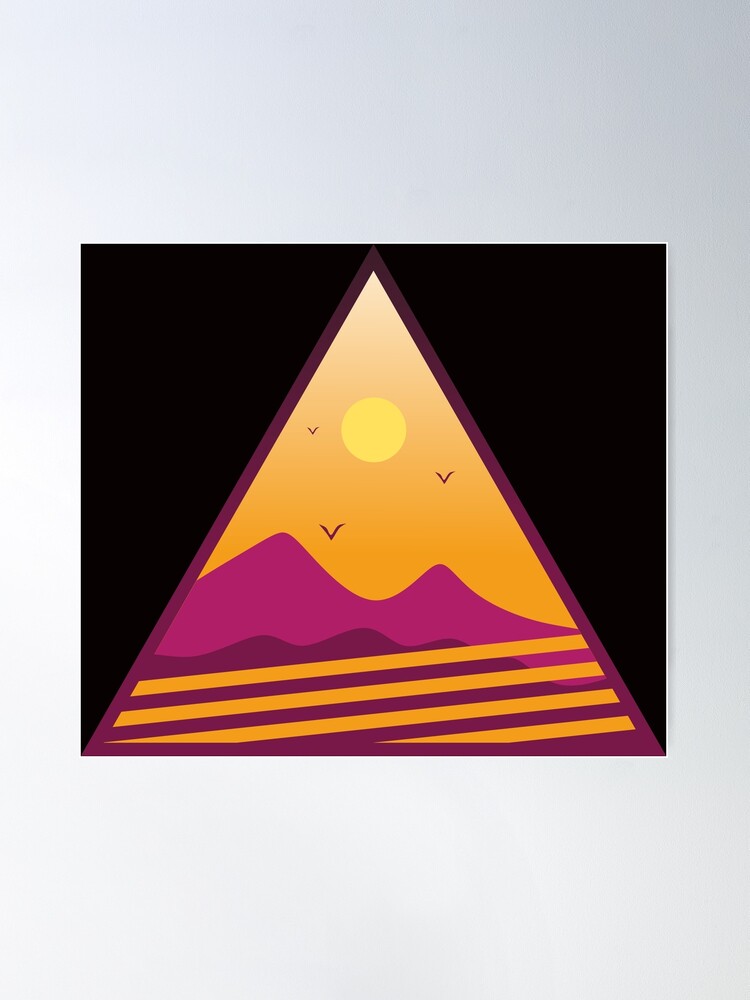 vintage sunset abstract triangle Poster for Sale by makmurdesign