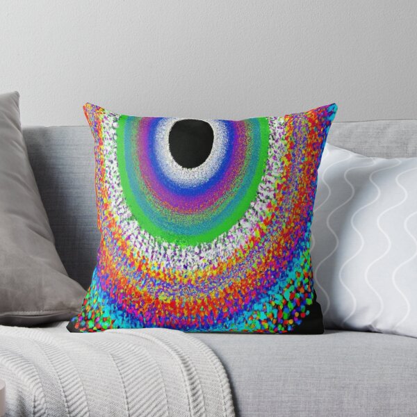 Magic hypnotizing concentric circles creating a sensation of rotation, flight and expansion of consciousness Throw Pillow