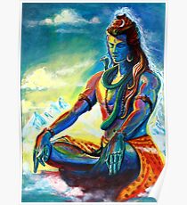 Póster Señor majestuoso Shiva en la meditación