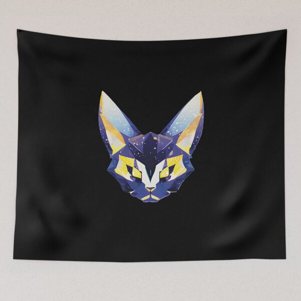 Item preview, Cosmic cat glittery blue orange yellow designed and sold by Goatonfire.