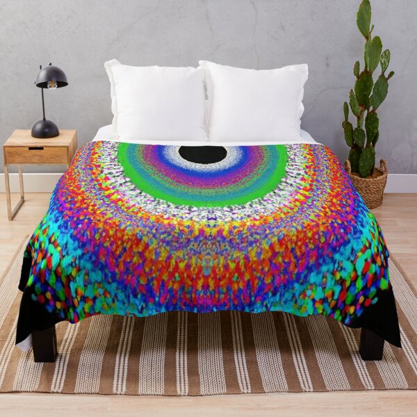 Magic hypnotizing concentric circles creating a sensation of rotation, flight and expansion of consciousness Throw Blanket